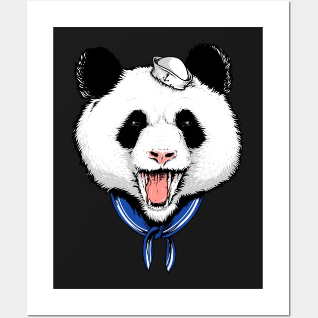 Panda Sailor Wall Art by quilimo